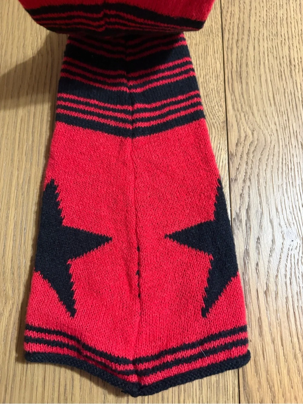 Hot Topic Black Knit Leg Warmers with Red Accent